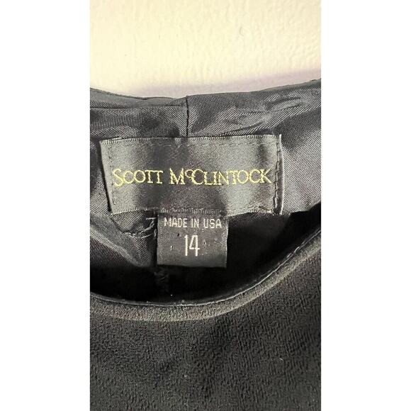 Scott McClintock 1980’s Black Evening Gown Jeweled Chain Spaghetti Straps Sz 14 - Picture 8 of 11